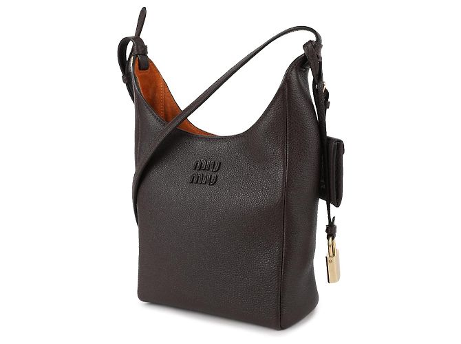 Miu Miu Leder-Beuteltasche Braun - Ansicht 4