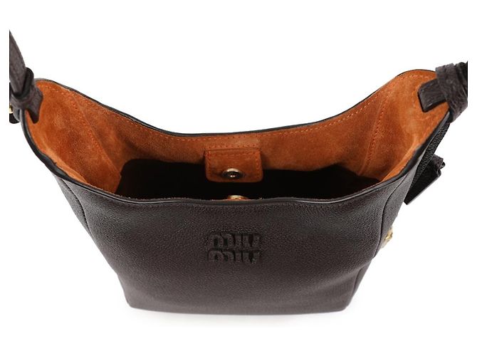 Miu Miu Leder-Beuteltasche Braun - Ansicht 7