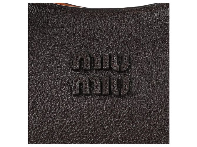 Miu Miu Leder-Beuteltasche Braun - Ansicht 9