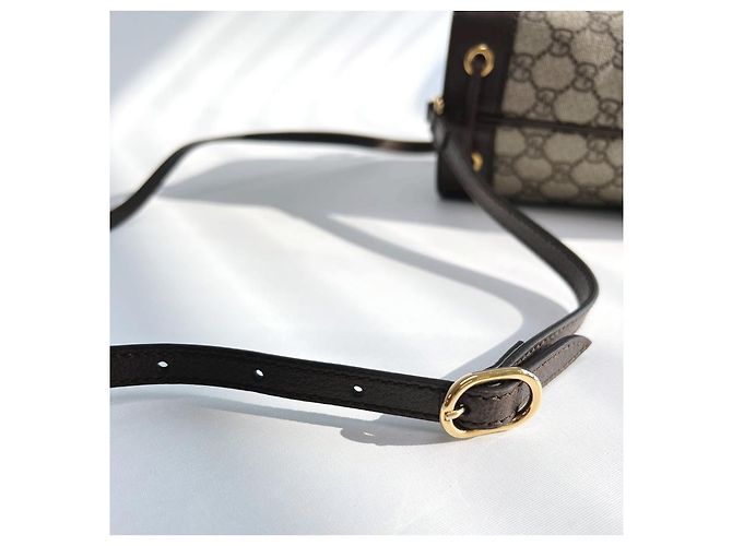 Gucci Mini borsa a secchiello Ophidia GG in tela beige Marrone - vista 16
