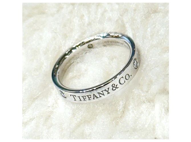 Tiffany & Co Tiffany TCO Diamant Logo Ring aus Platin Blau - Ansicht 2