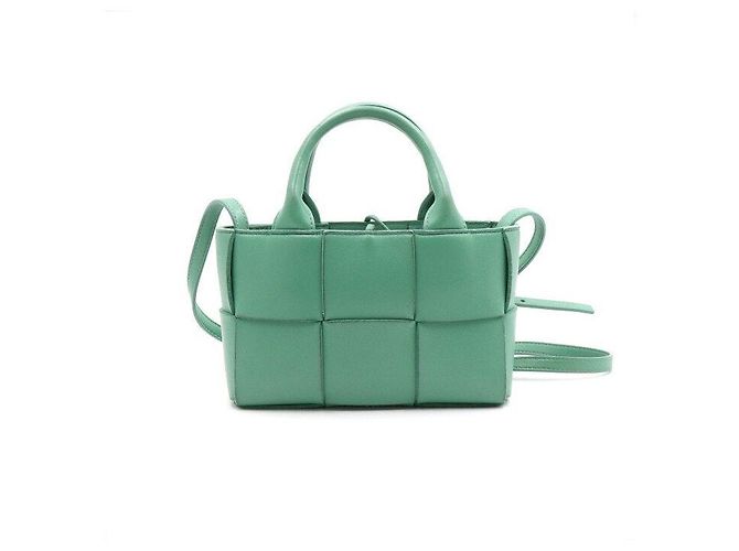 Bottega Veneta Borsa Tote e a Spalla in Pelle Nappa Candy Arco Sirena Verde - vista 2