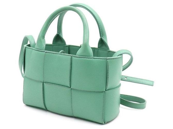 Bottega Veneta Borsa Tote e a Spalla in Pelle Nappa Candy Arco Sirena Verde - vista 3