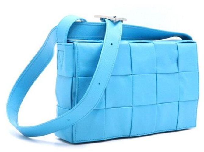 Bottega Veneta Borsa a spalla e borsa crossbody Intrecciato Cassette Blu - vista 3