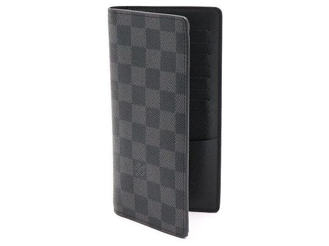 Louis Vuitton Portafoglio Brazza Damier Graphite per Uomini Marrone - vista 2