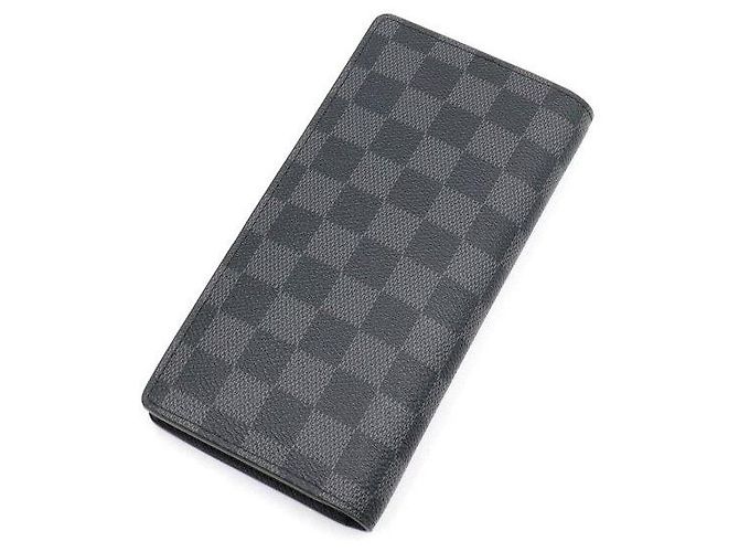 Louis Vuitton Portafoglio Brazza Damier Graphite per Uomini Marrone - vista 7