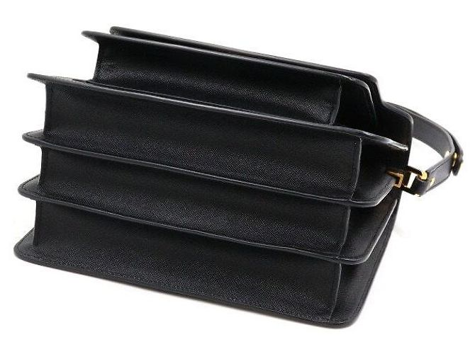Marni Borsa a spalla in pelle Saffiano nera TRUNK - vista 8