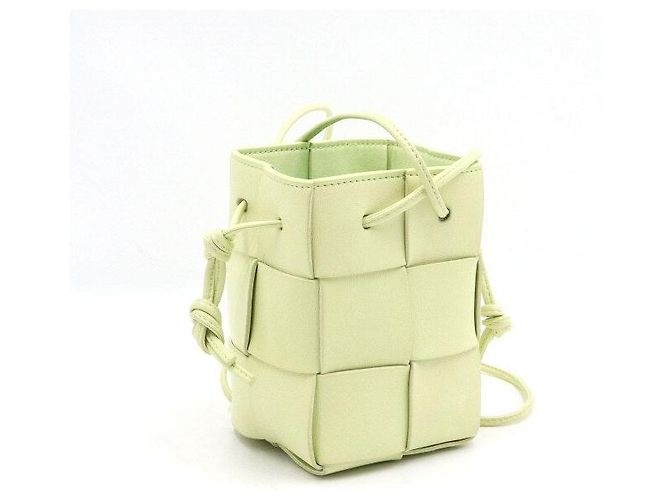 Bottega Veneta Mini borsa a secchiello lavata al limone e a tracolla Giallo - vista 3
