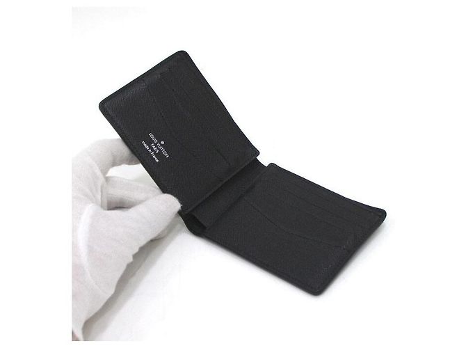 Slender Louis Vuitton Portafoglio Slim Bifold da Uomo Nero - vista 4