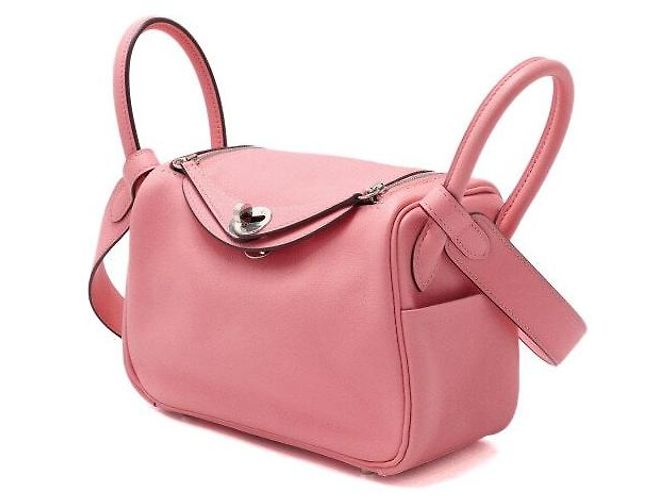 Hermès Borsa a mano e spalla Lindy Mini Evercolor Rosa Azalea con hardware argentato - vista 2