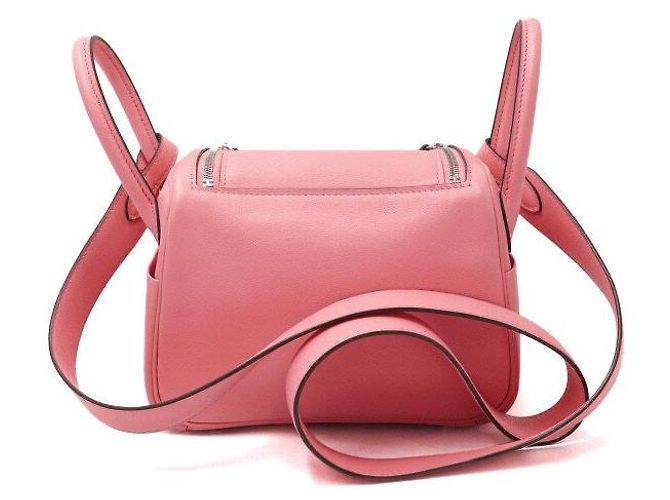 Hermès Borsa a mano e spalla Lindy Mini Evercolor Rosa Azalea con hardware argentato - vista 4