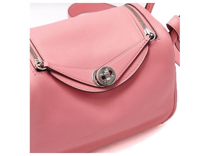 Hermès Borsa a mano e spalla Lindy Mini Evercolor Rosa Azalea con hardware argentato - vista 5