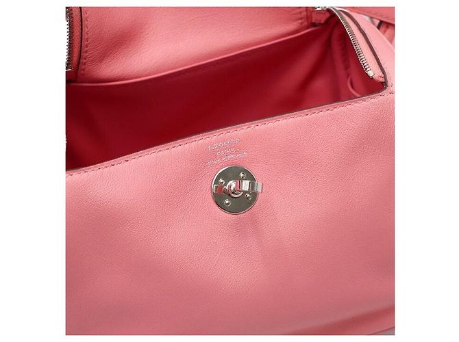 Hermès Borsa a mano e spalla Lindy Mini Evercolor Rosa Azalea con hardware argentato - vista 7