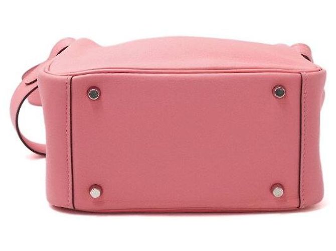Hermès Borsa a mano e spalla Lindy Mini Evercolor Rosa Azalea con hardware argentato - vista 8