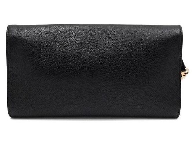 Gucci Clutch in pelle nera con frange Interlocking Soho - vista 4