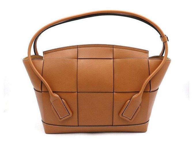 Bottega Veneta Borsa a mano e borsa a spalla Arco media in pelle marrone - vista 4