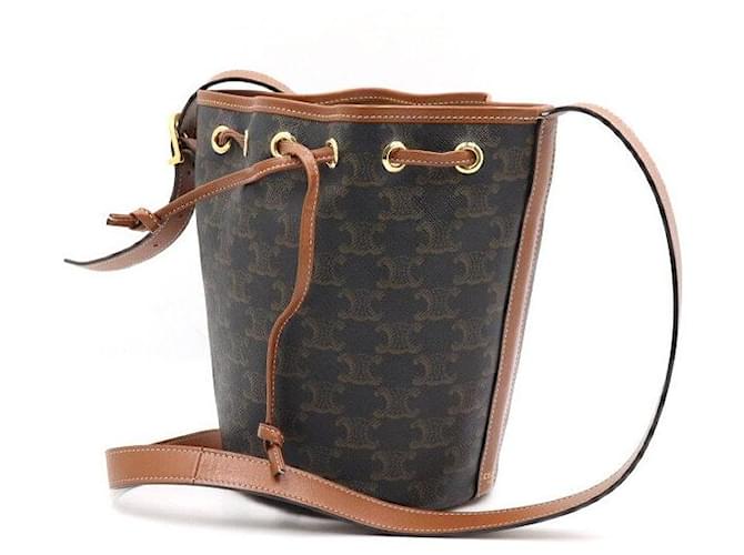 Céline Borsa a secchiello piccola Triomphe con coulisse, da spalla e a tracolla Marrone - vista 2
