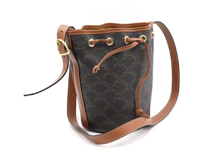 Céline Borsa a secchiello piccola Triomphe con coulisse, da spalla e a tracolla Marrone - vista 3