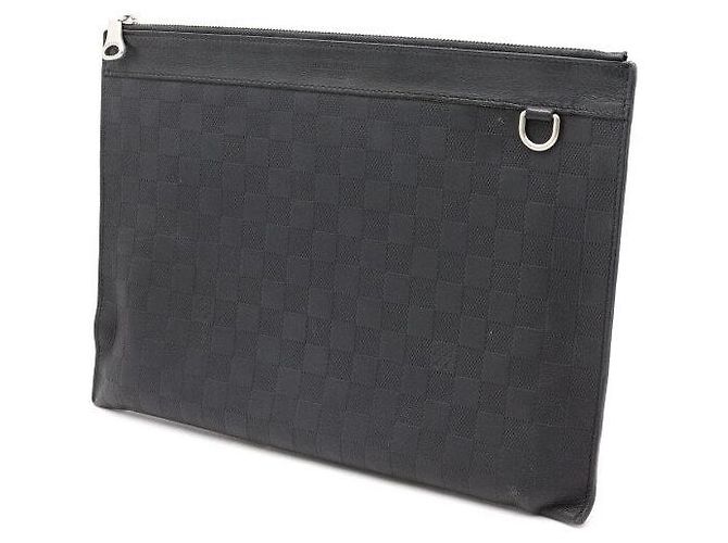 Louis Vuitton Pochette Clutch Damier Infini Nero - vista 3