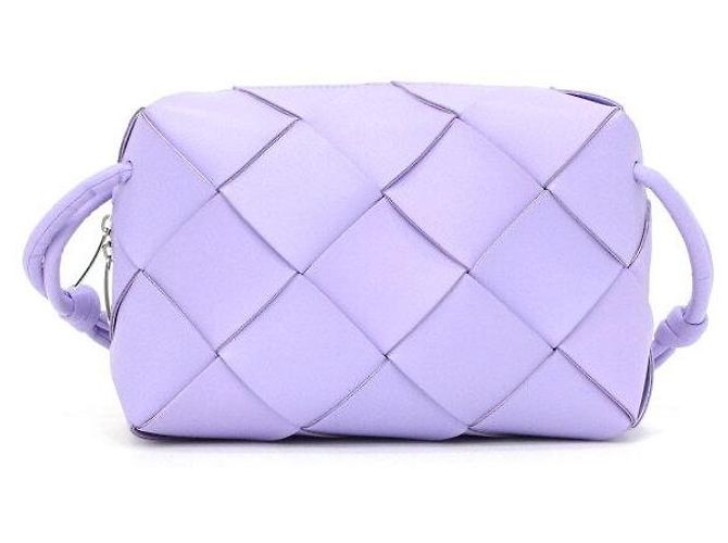 Bottega Veneta Borsa a Spalla e Borsa Crossbody Intrecciato Cassette Piccola Porpora - vista 4