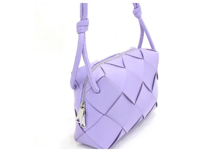 Bottega Veneta Borsa a Spalla e Borsa Crossbody Intrecciato Cassette Piccola Porpora - vista 7