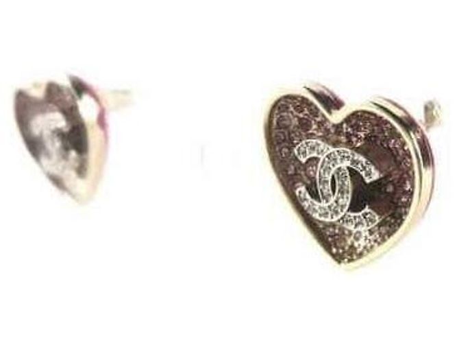 Chanel Pendientes de cristal en forma de corazón CC - vista 2