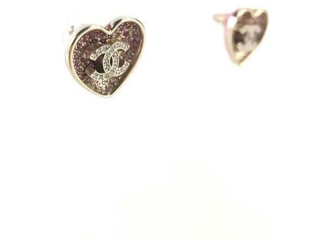 Chanel Pendientes de cristal en forma de corazón CC - vista 3