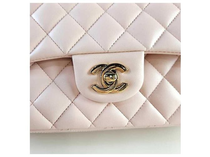 Chanel Borsa a spalla classica in pelle di agnello Bianco - vista 2