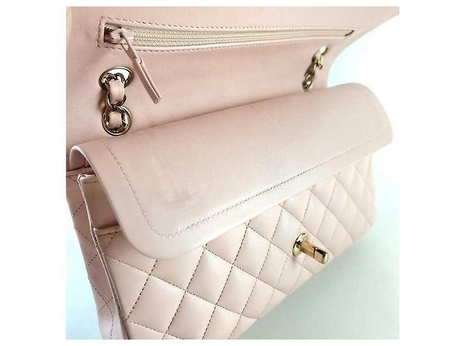 Chanel Borsa a spalla classica in pelle di agnello Bianco - vista 6