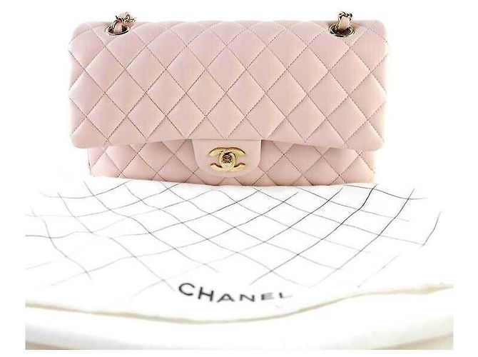 Chanel Borsa a spalla classica in pelle di agnello Bianco - vista 8