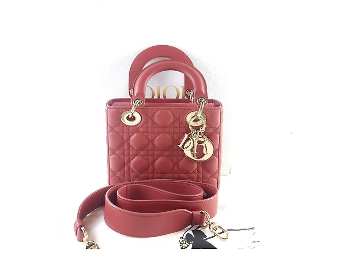 Dior Borsa Tote Cannage ABC Lady a tracolla Rosso - vista 8