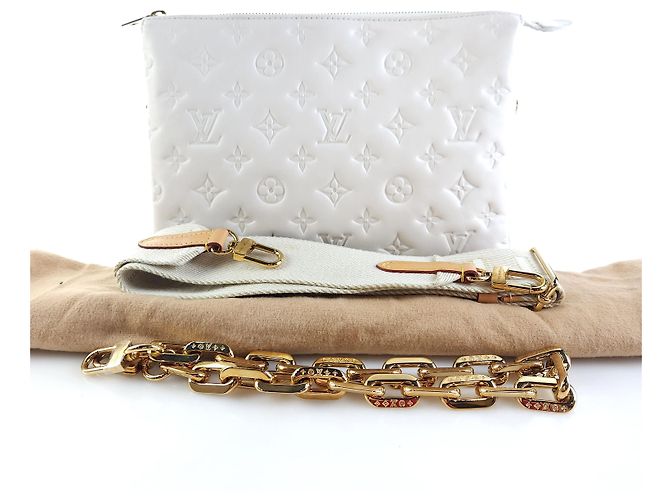 Louis Vuitton Lammleder Monogram Coussin Schultertasche Weiß - Ansicht 7