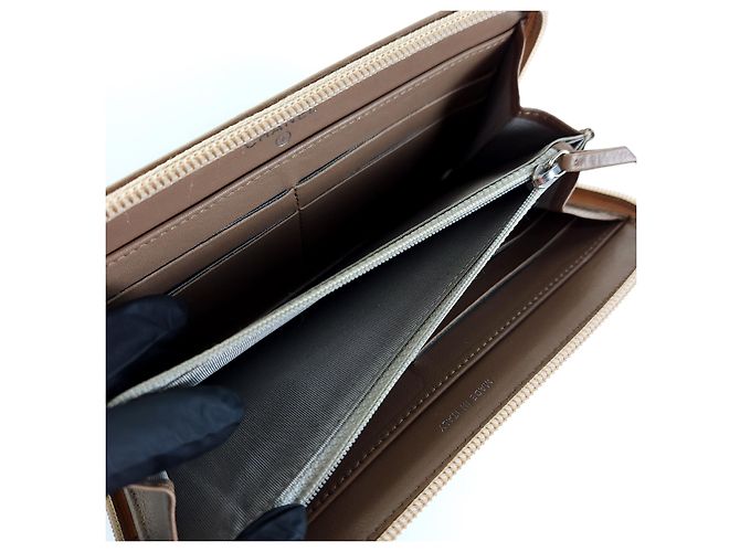 Chanel Portafoglio Lungo Caviar Zip CC Arancione - vista 6