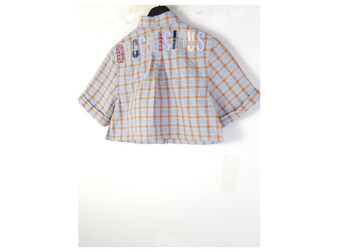 Gucci Camicia in cotone a quadri con patch animale Multicolore - vista 4