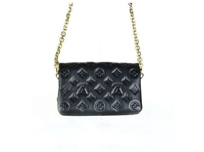 Louis Vuitton Monogramm Lammleder Pochette Coussin Umhängetasche Schwarz - Ansicht 3