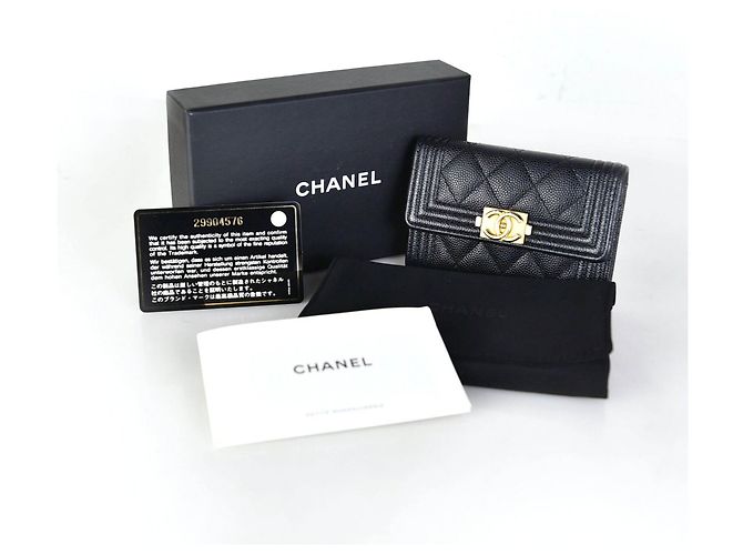 Boy Chanel Jungen Caviar Klappkartenetui Schwarz - Ansicht 6