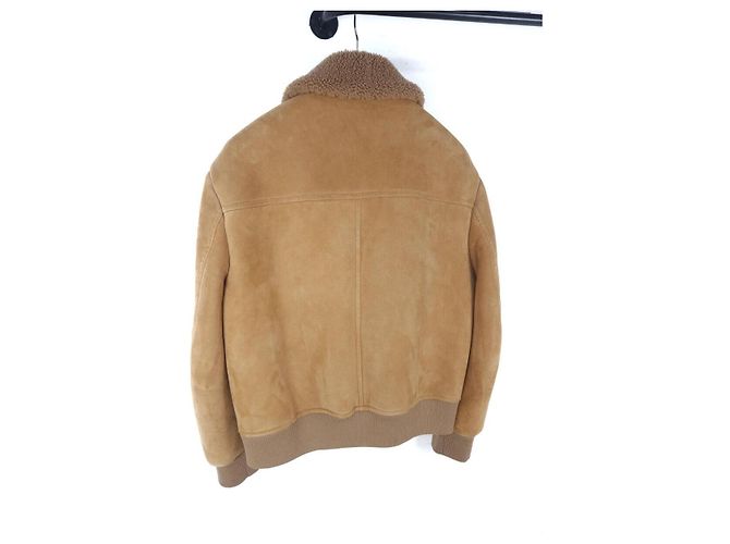 Prada Mustang-Jacke aus Schaffell mit eingeprägtem Logo Orange - Ansicht 4