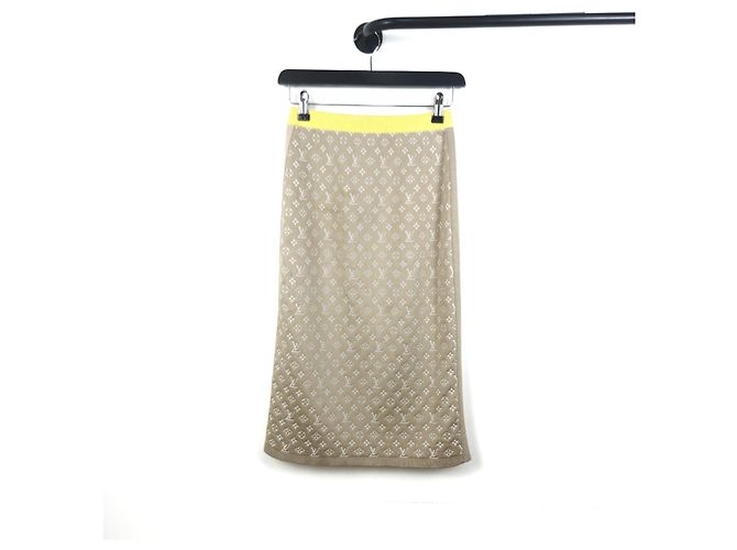 Louis Vuitton Strickrock mit Monogramm Weiß - Ansicht 4
