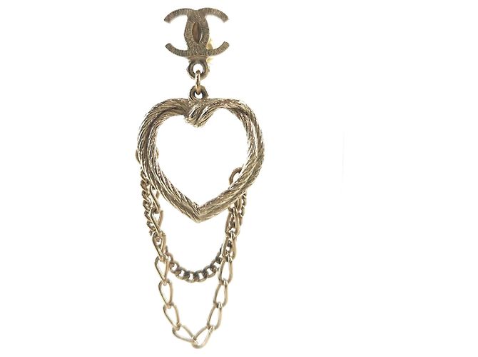 Chanel orecchino a catena a forma di cuore cc CC - vista 2