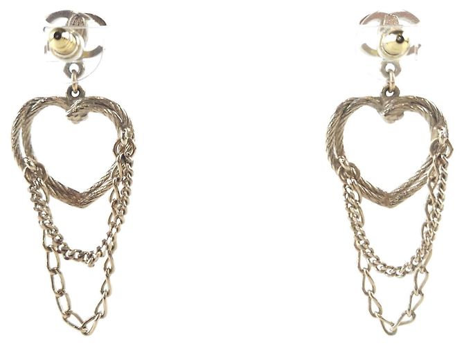 Chanel orecchino a catena a forma di cuore cc CC - vista 5