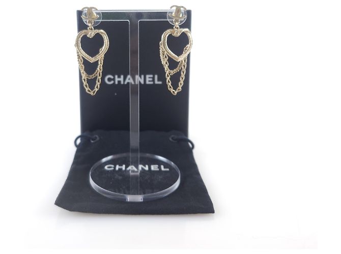 Chanel orecchino a catena a forma di cuore cc CC - vista 6