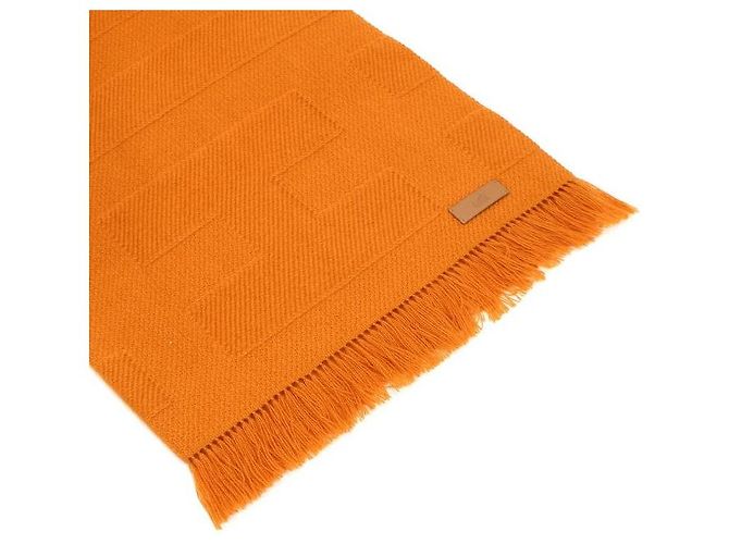 Hermès Bufanda Rayada Naranja de Cachemira Unisex - vista 2