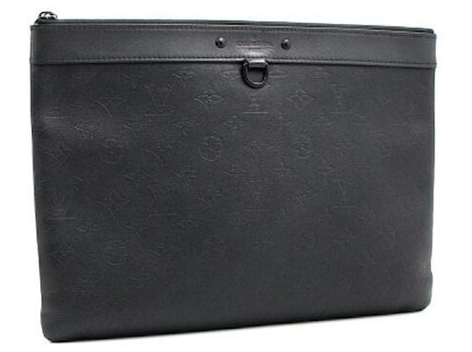 Louis Vuitton Clutch Pochette Monogram Shadow Nero - vista 3