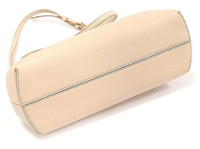 Fendi Borsa a spalla piccola in Napa beige con logo dorato Marrone - vista 5