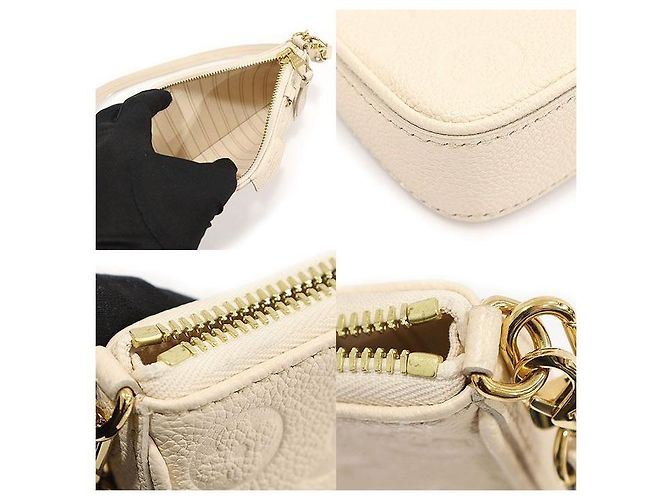 Louis Vuitton Pochette Facile con Tracolla Crema Beige Monogramma Empreinte Marrone - vista 6