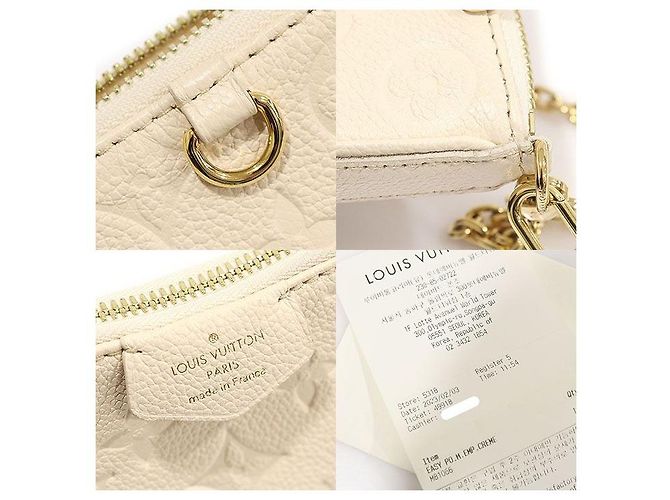 Louis Vuitton Pochette Facile con Tracolla Crema Beige Monogramma Empreinte Marrone - vista 7