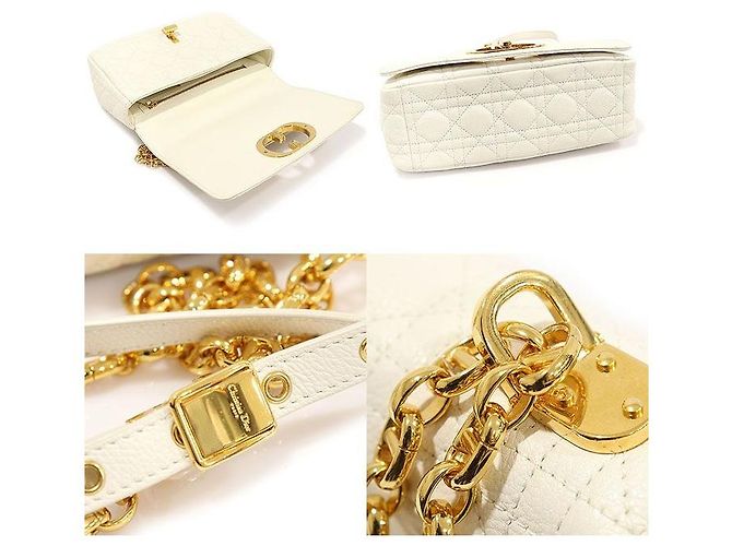 Dior Borsa a Spalla Media Caro Bianco - vista 5