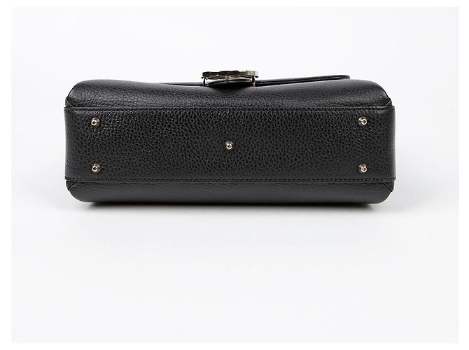 Gucci Bolsa de ombro com alça superior entrelaçada Preto - vista 6