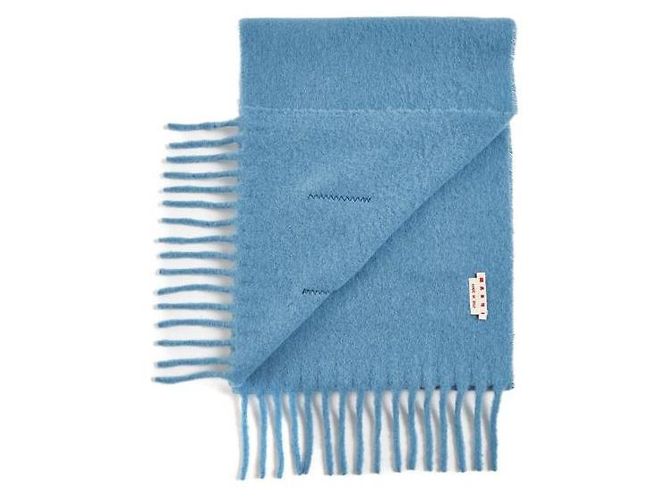 Marni Sciarpa in alpaca spazzolato blu brillante - vista 5