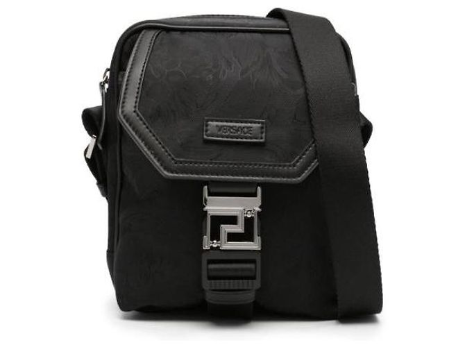 Versace Piccola borsa a tracolla barocca in neoprene Nero - vista 4